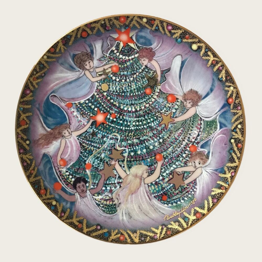 Anna Perenna Christmas Angels 8” Porcelain Plate Magic Collection 1998